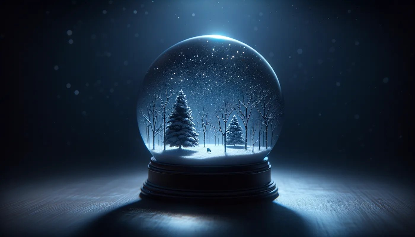 Dark Tone Snow Globe - Snow globe - AI image generated with Art - dark tones, picture of the day
