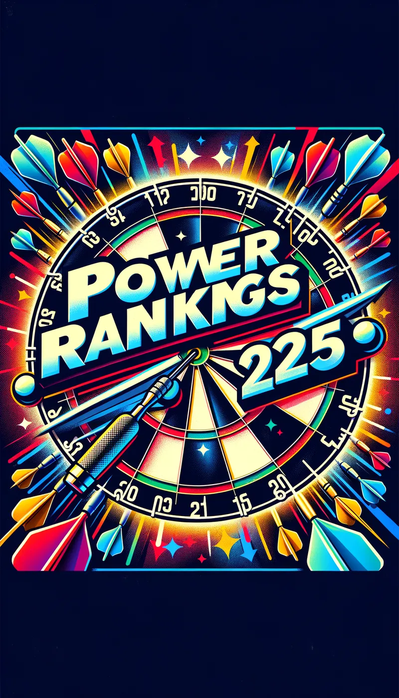 Dart Power Rankings 2 - Write down POWER RANKINGS 2025 with dart-themed background and bright colors - AI image generated with Art