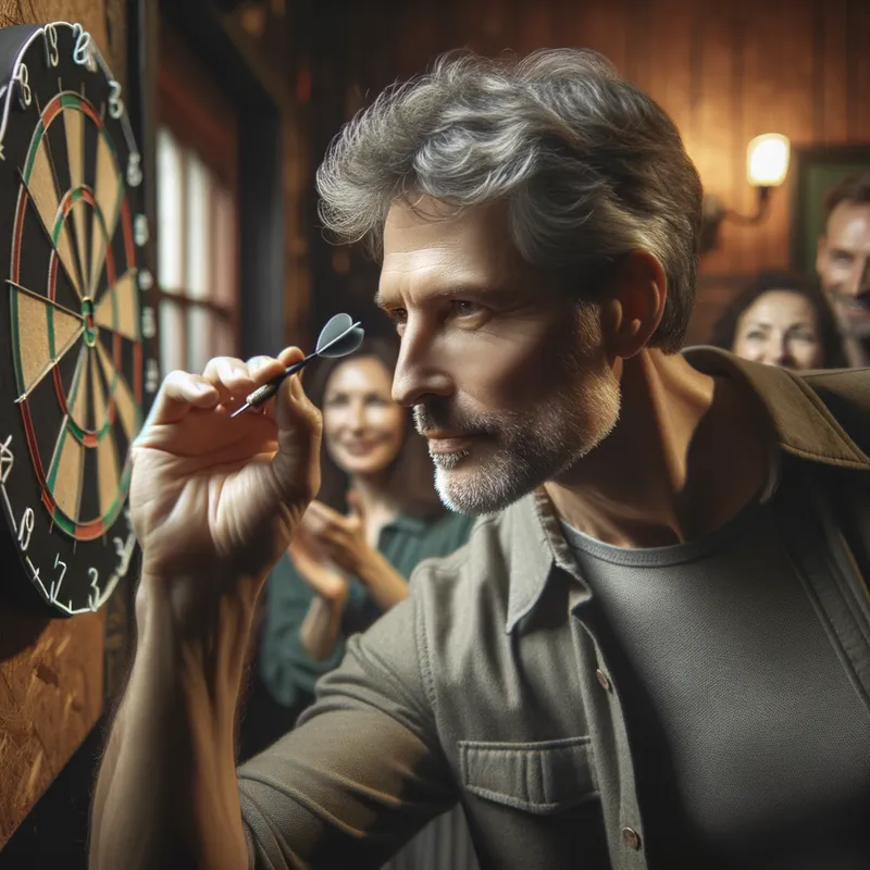 Darts Player Mastery - someone who plays darts - AI image generated with Art
