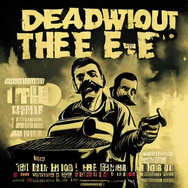 Dead Without The E Band Promotion - A hardcore flyer promoting 'Dead Without The E', characterized by dads with mustaches grilling. The design is intense and gritty with bold lettering and shadowy imagery that highlights the band's hardcore style.