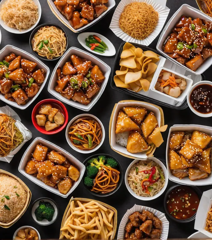 Delicious Chinese Takeout - chinese take out food
 - AI image generated with Photorealistic