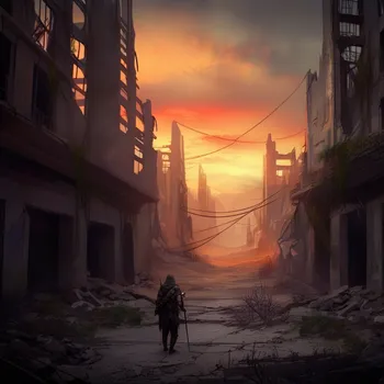 Desolate Wasteland with Lone Wanderer