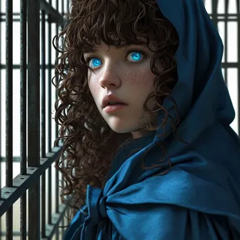 Despairing Woman Behind Bars