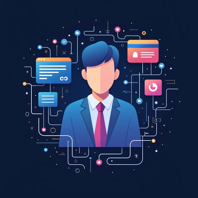 Digital Banking Icon - A futuristic icon for creating an account in a digital banking system. Combines a user avatar with digital elements such as circuit lines, a credit card, and a bank logo. - AI image generated with Text