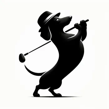 Dog Golfer Silhouette