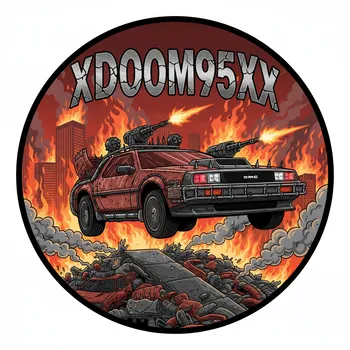 Doom DeLorean Vector Sticker