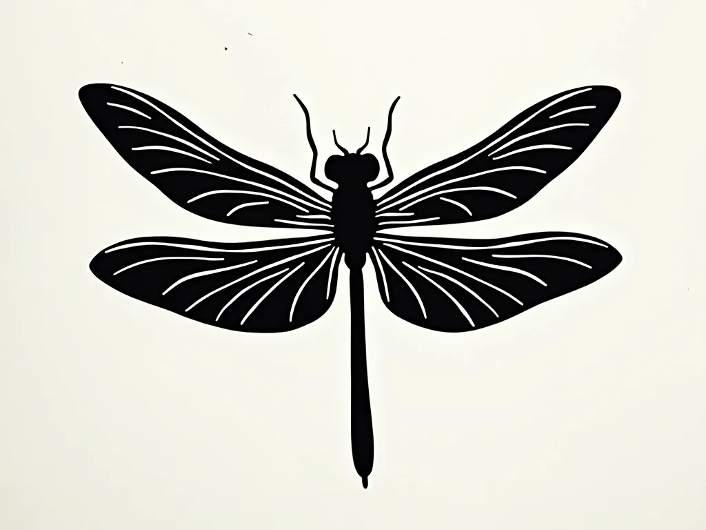 Dragonfly Silhouette Art - dragonfly stencil art silhouette - AI image generated with Photorealistic 2