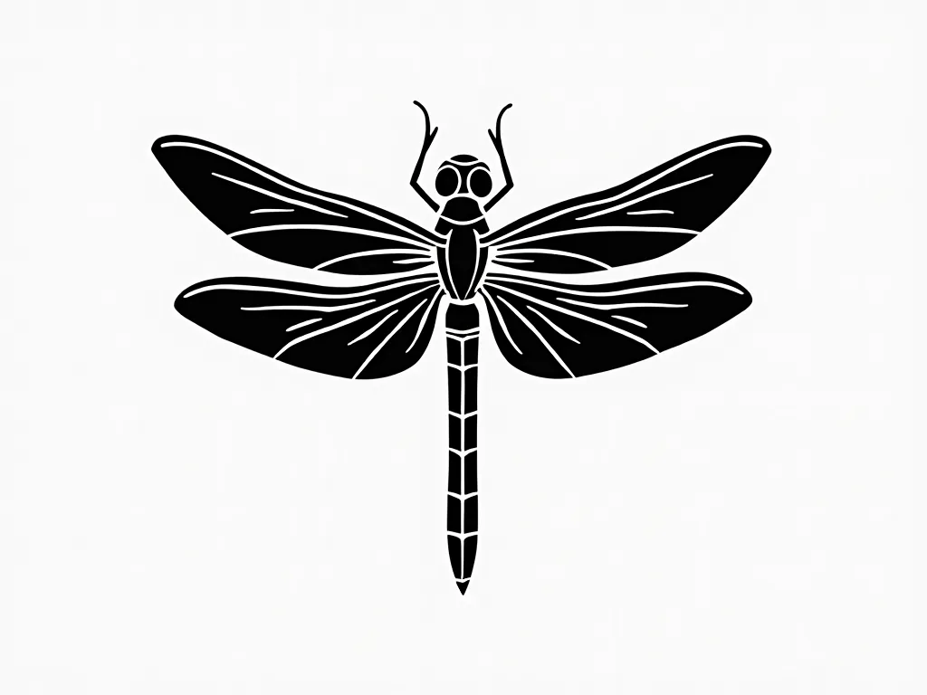 Dragonfly Stencil Art - outline dragonfly stencil - AI image generated with Photorealistic 2