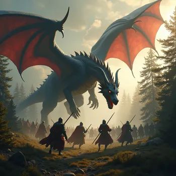 Dragons Clash Over Forest Battlefield