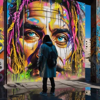 Dreadlocked Graffiti Artist