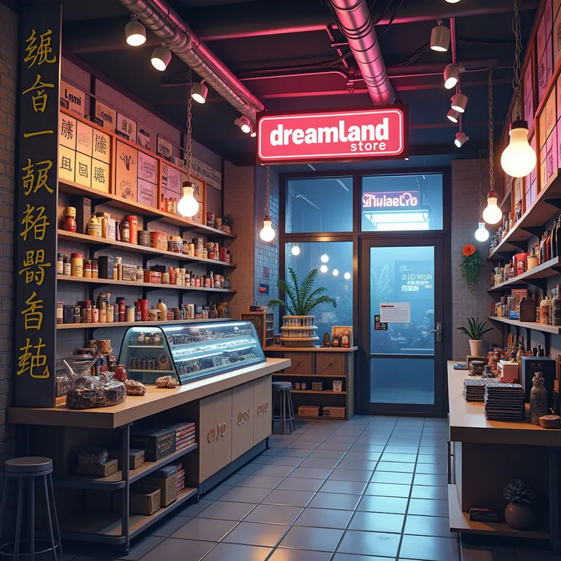 Dreamland Store: Electro & Beauty - i have a store named " dreamland store " , which sell electrical item and cosmetics item and others thing can u make a profile pic for fb page - AI image generated with Photorealistic 2