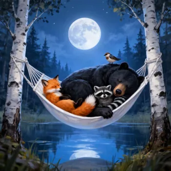 Dreamy Moonlit Animal Slumber