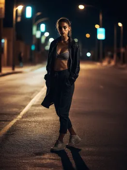 Dynamic Night Portrait on Deserted St