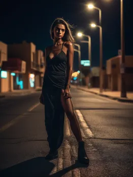 Dynamic Night Portrait on Deserted St