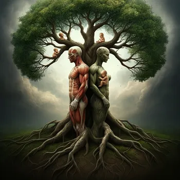 Elder Tree of Life with Four Infants