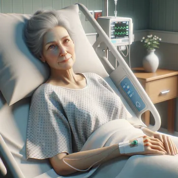 Elderly Woman in Hospital Bed