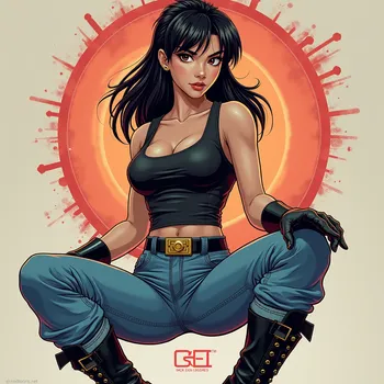 Elegant Combatant in Leather Boots