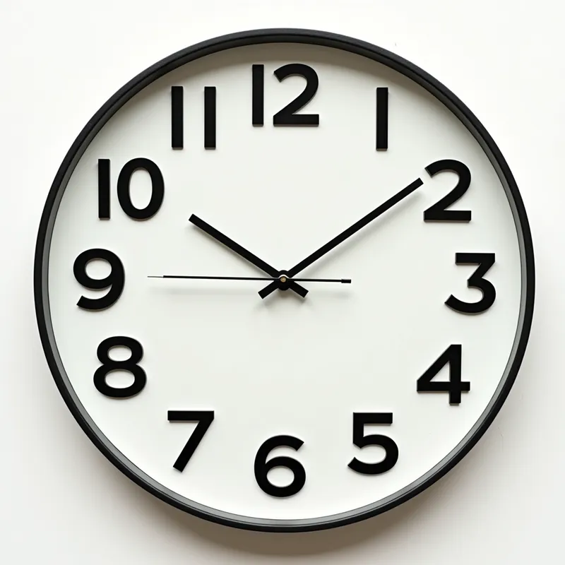 Elegant 'TIME 4 A CHANGE' Clock Design - A hyper-realistic clock where each classic number is replaced by a single bold letter forming 'TIME 4 A CHANGE'. The letters are placed in immaculate circular symmetry around the dial without any numbers, and the kerning between each letter is perfectly uniform. Add minimalist clock hands—minute on 'E', hour just before 'G'—small and tastefully subdued, serving as a gentle reference rather than dominating the display. - AI image generated with Text