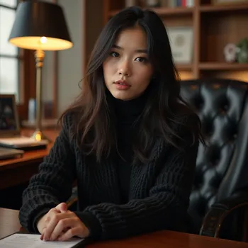 Elegante fille chinoise au bureau