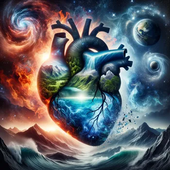 Elemental Heart Amidst Stars