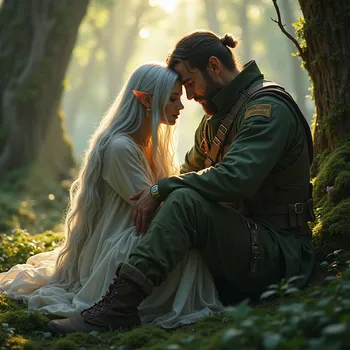 Elf Wife Comforts Wounded Soldier