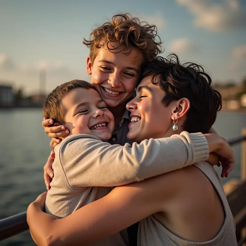 Embrace - Hugging eachother  - AI image generated with Photorealistic 2