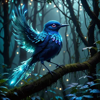 Enchanted Blue Forest Guardian