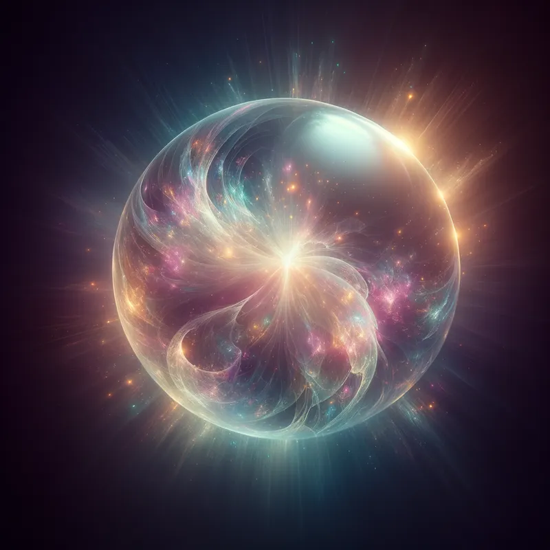 Ethereal Essence - A dreamlike and atmospheric image of a ball that appears to be made of light, with a soft, glowing quality that evokes a sense of wonder and awe. - AI image generated with Art