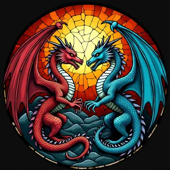 Evil Dragons in Stained Glass