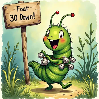 Excited Caterpillar with Silver Bells
