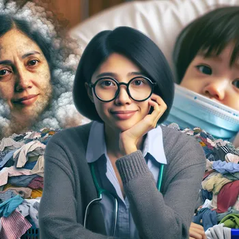 Exhausted Mom With Gigantic Laundry Pile