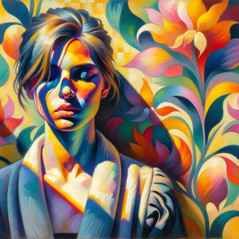 Expressive Fauvist Lady with Shadowed Face