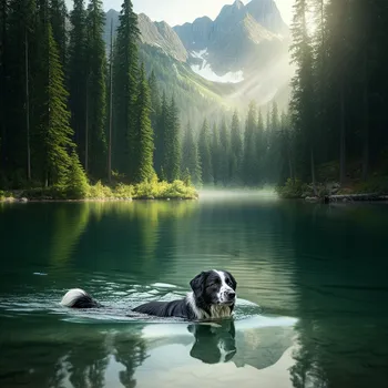 Fantasy Collie at Peaceful Lake