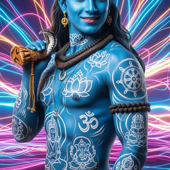 Fantasy Enlightenment: Neon Blue Shiva