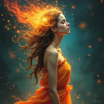 Fantasy Girl with Glowing Symbols