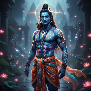 Fantasy Neon Aesthetic Shiva