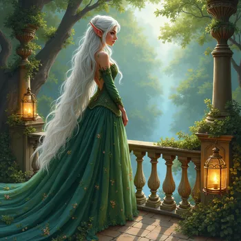 Forest Elf Queen in Victorian Gown