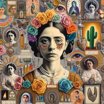 Frida Kahlo Life & Art Collage