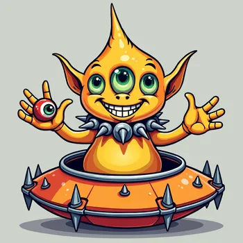 Friendly Alien in Gothic Spaceship