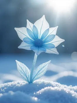 Frosty Blue Glass Blossom