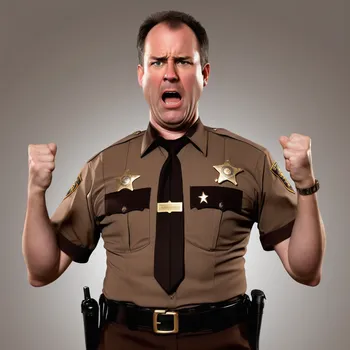 Frustrated Deputy Sheriff Waist-Up PNG