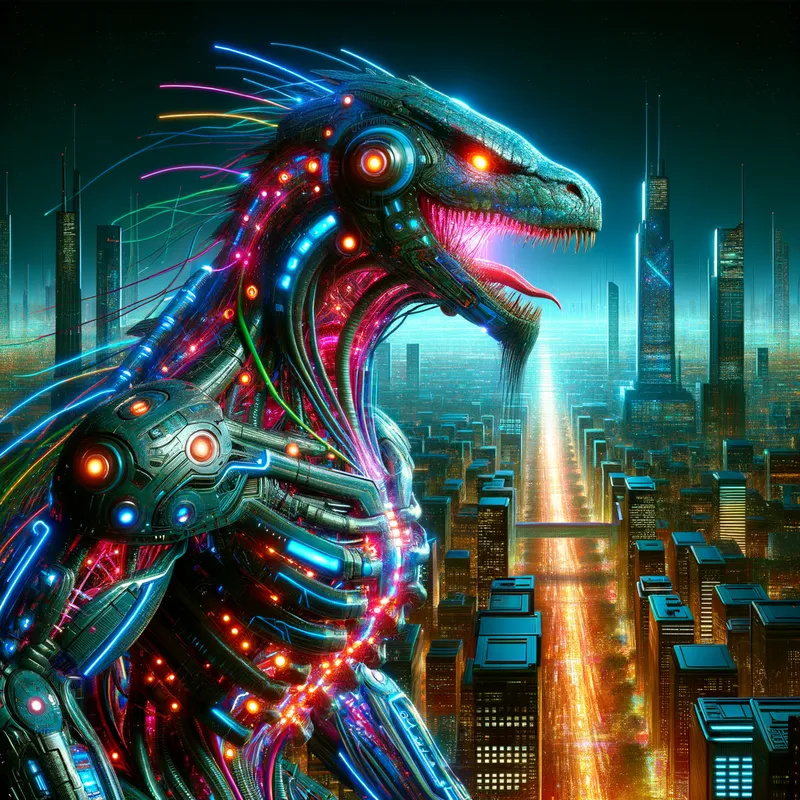 Futuristic Godzilla - Tangra AI Image Generator