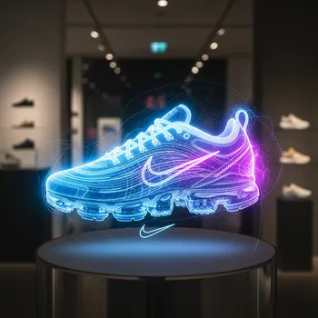 Futuristic Nike Shoe Hologram Display