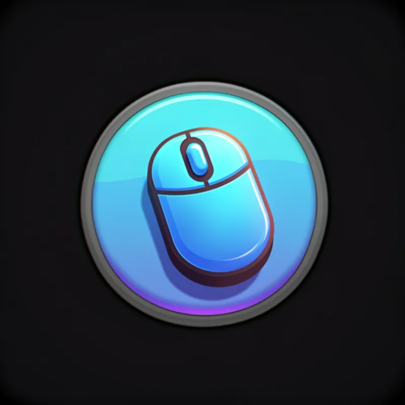 GameStartClickerButton - A vibrant GUI button for a Roblox game, featuring a prominent mouse clicker symbol. The button should be designed with a playful and inviting style, using bold colors and a smooth gradient background. - AI image generated with Imagen 3