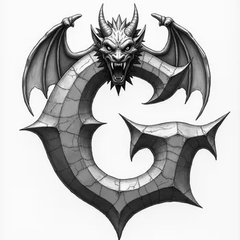 Gargoyle 'G' Pencil Sketch