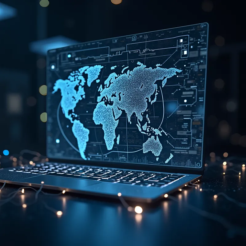 Geleceğin Dil Öğrencisi - Teknolojiyle iç içe bir çocuk, online platform üzerinden yabancı dil öğreniyor, holografik kelimeler, dijital arayüz öğeleri, global iletişim teması, yenilikçi ve ilham verici görsel stil - AI image generated with Photorealistic 2