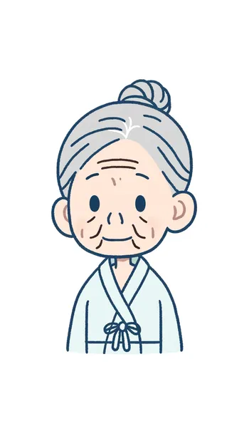 Gentle Grandma in Dressing Gown