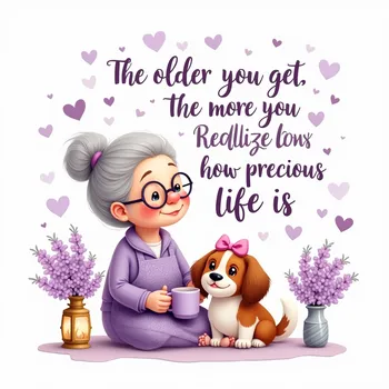 Gentle Grandmother in Lilac