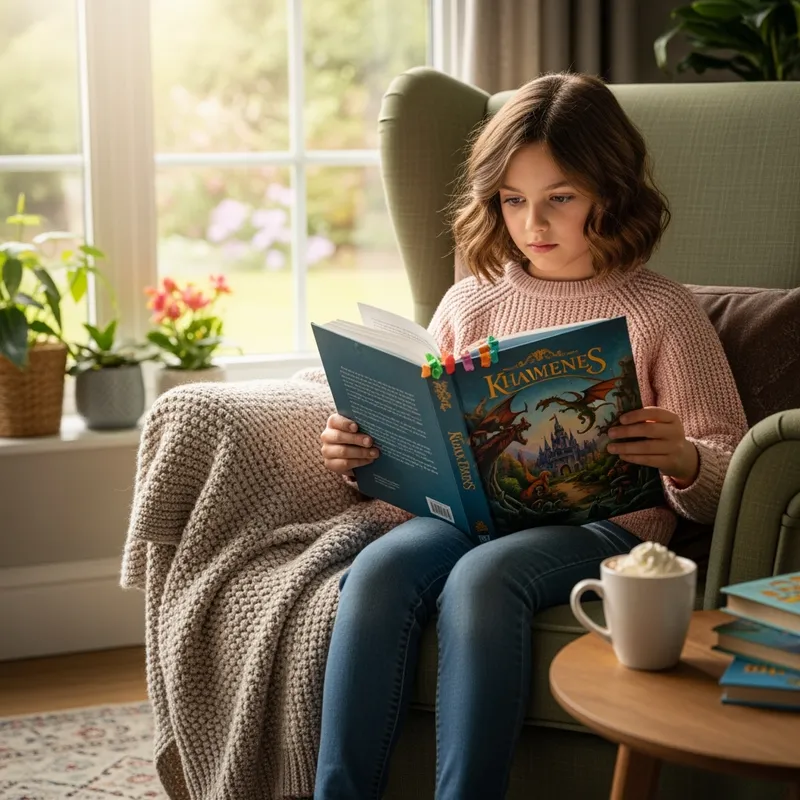 Girl Immersed in a Book - Image of a girl reading book - AI image generated with Imagen 4 Ultra - photorealistic