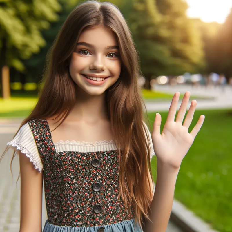 Girl' in Wave - girl waving - AI image generated with Art